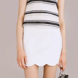 Topshop White Scalloped Hem Mini Skirt